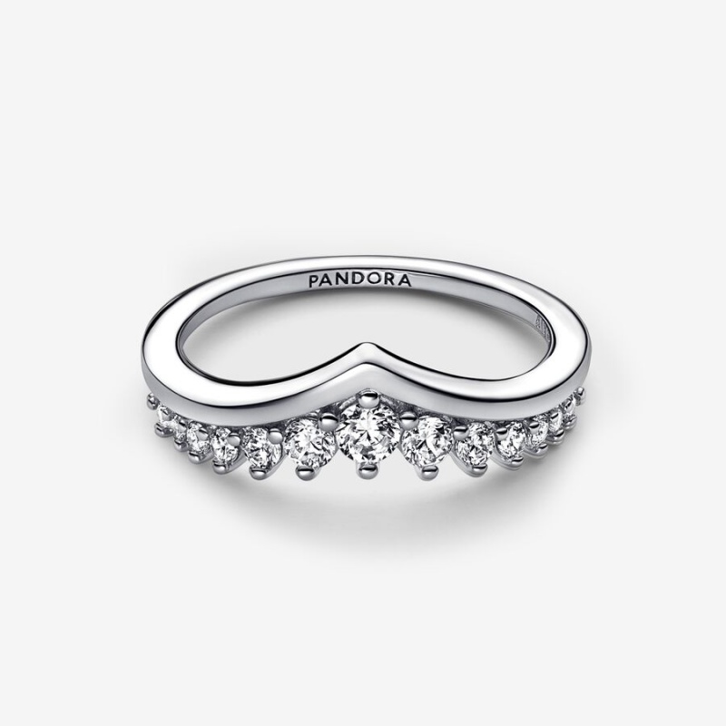 Pandora Timeless Wish Floating Pavé Ring Sterling Silver | 79850-BKVG