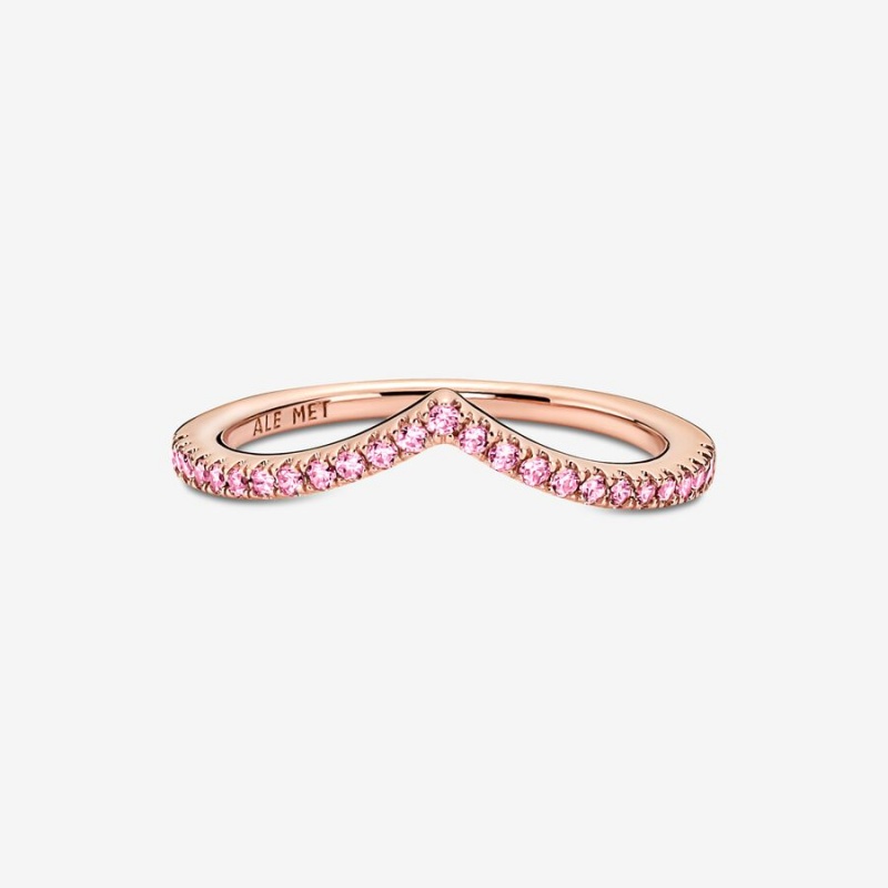 Pandora Timeless Wish Sparkling Pink Ring Rose Gold Plated | 93045-CPFW