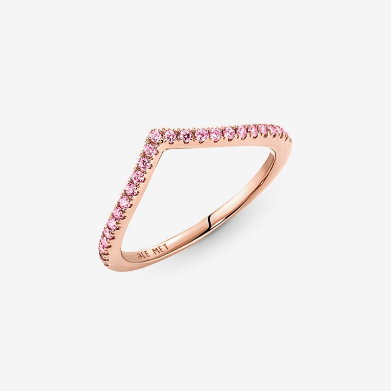 Pandora Timeless Wish Sparkling Pink Ring Rose Gold Plated | 93045-CPFW