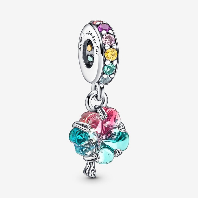 Pandora Togetherness Tree Murano Glass Dangle Charm Sterling Silver | 40169-YORV