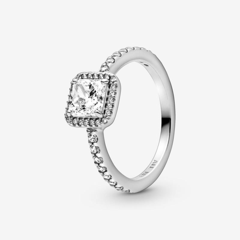 Pandora True Elegance Square Halo Ring Set | 61578-UXEL