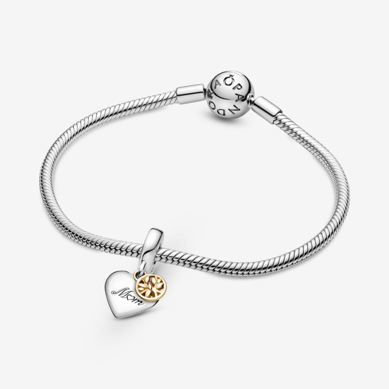 Pandora Two-tone Family Tree & Heart Dangle Charm - FINAL SALE Two-tone | 94607-QFNJ