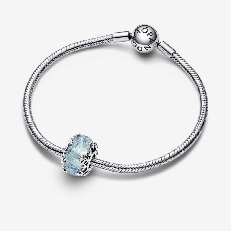 Pandora Winter Blue Snowflake Murano Charm Sterling Silver | 19043-VLRI